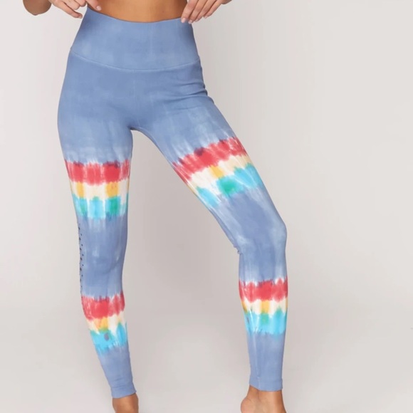 SOLD Spiritual Gangster Self Love Blue Tie Dye Leggings - Picture 1 of 8